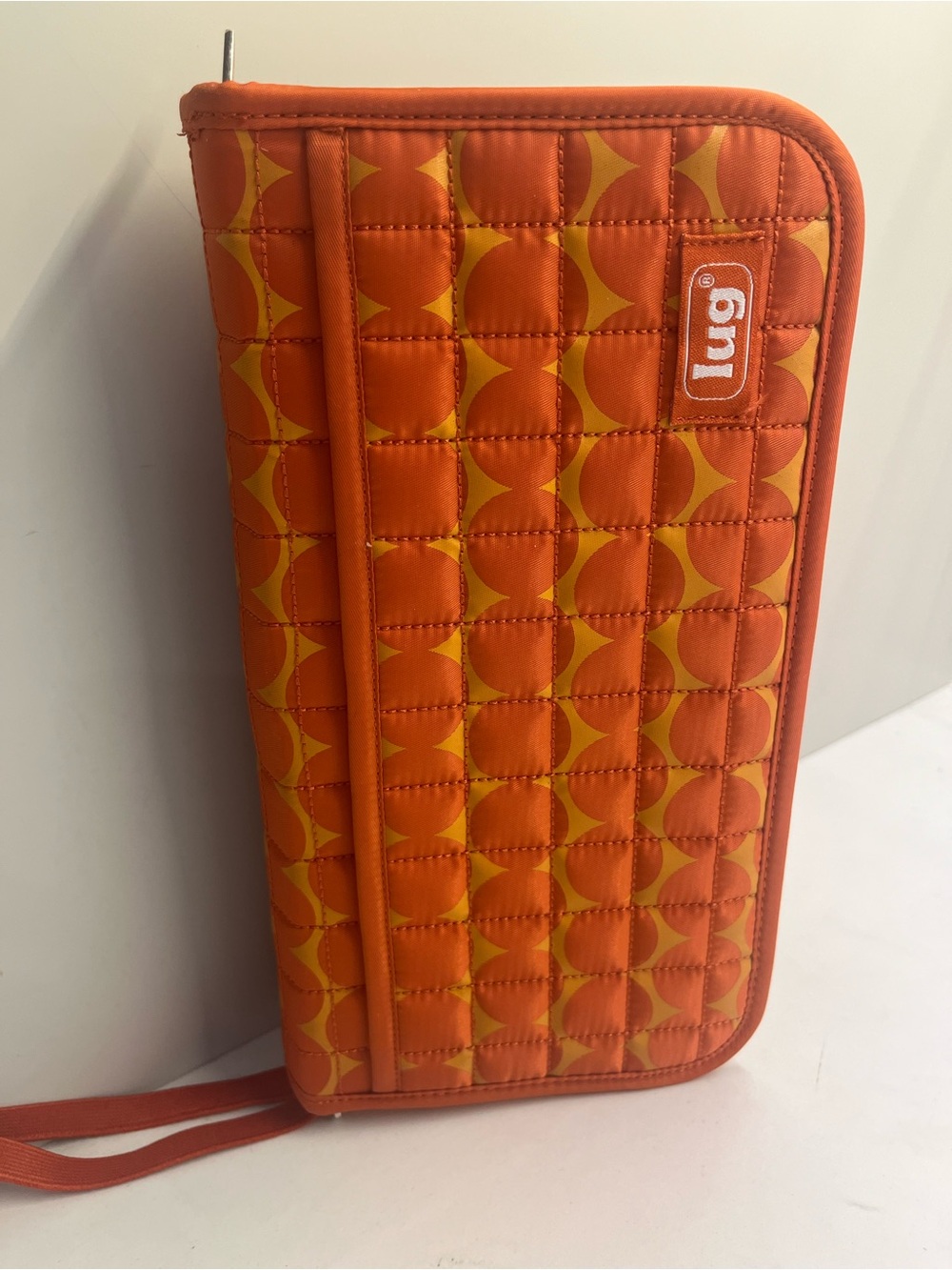 Lug Tango Orange Quilted Travel Wallet Passport Organizer